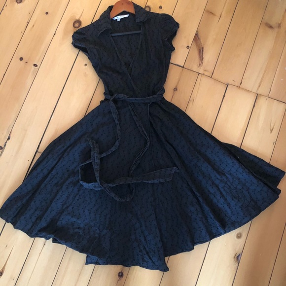 Zara Dresses & Skirts - Zara Wrap Midi Eyelet Dress